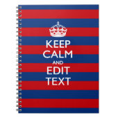 KALK EN Jouw tekst BEHOUDEN OP blauwe strepen Notitieboek (Voorkant)