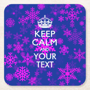 KALK- EN Jouw tekst-sneeuw op maat Kartonnen Onderzetters