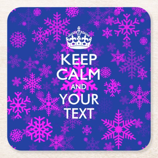 KALK- EN Jouw tekst-sneeuw op maat Kartonnen Onderzetters (Voorkant)