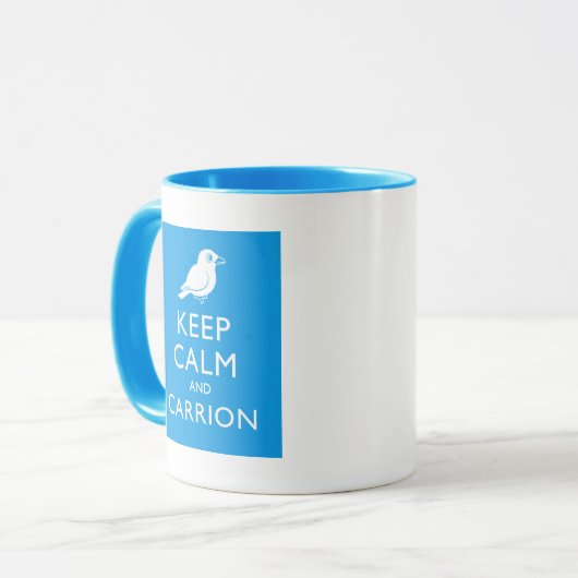 Kalk en koolstof houden (kraai) mok (Voorkant links)