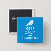 Kalk en koolstof houden (kraai) vierkante button 5,1 cm (Voorkant /achterkant)