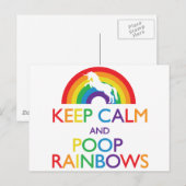 Kalk- en Poop Rainbows Unicorn Briefkaart (Voorkant / Achterkant)
