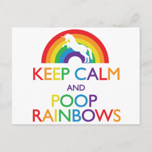 Kalk- en Poop Rainbows Unicorn Briefkaart