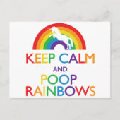 Kalk- en Poop Rainbows Unicorn Briefkaart (Voorkant)