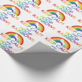 Kalk- en Poop Rainbows Unicorn Cadeaupapier (Hoek)