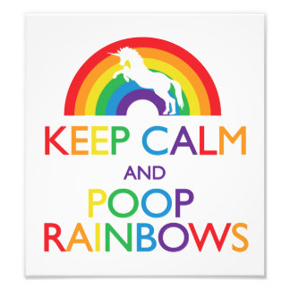 Kalk- en Poop Rainbows Unicorn Foto Afdruk