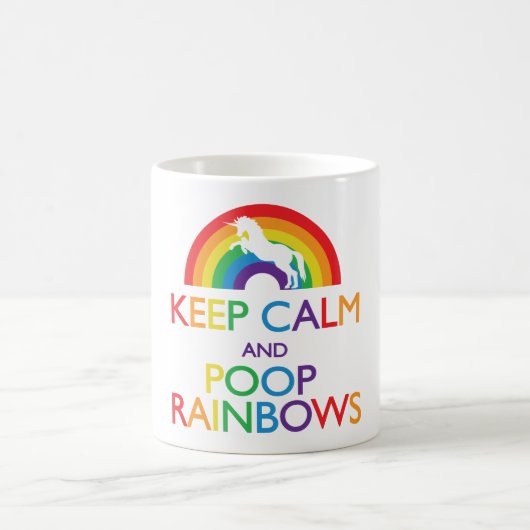 Kalk- en Poop Rainbows Unicorn Koffiemok (Center)