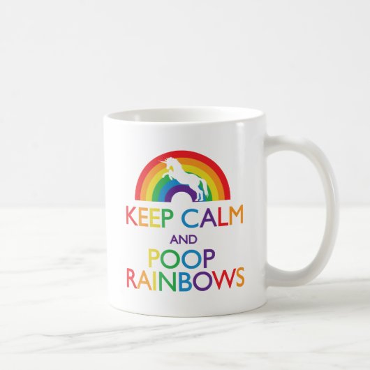 Kalk- en Poop Rainbows Unicorn Koffiemok (Rechts)