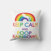 Kalk- en Poop Rainbows Unicorn Kussen (Achterkant)