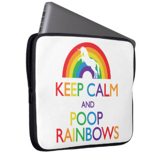 Kalk- en Poop Rainbows Unicorn Laptop Sleeve