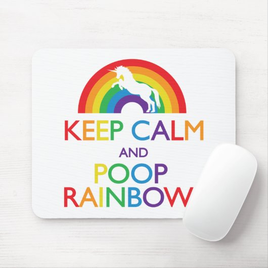 Kalk- en Poop Rainbows Unicorn Muismat (Met muis)