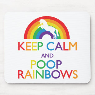 Kalk- en Poop Rainbows Unicorn Muismat