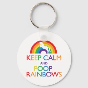Kalk- en Poop Rainbows Unicorn Sleutelhanger