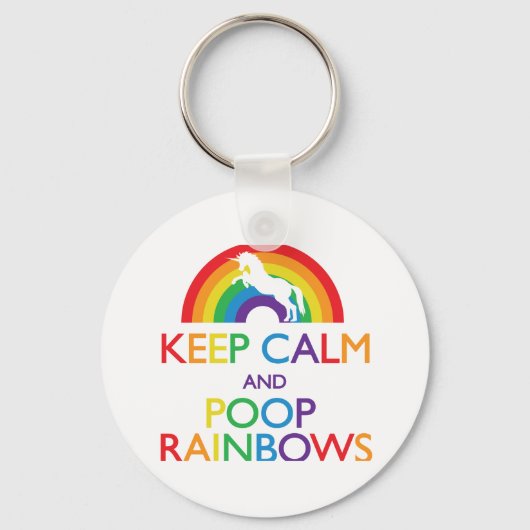 Kalk- en Poop Rainbows Unicorn Sleutelhanger (Voorkant)