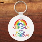 Kalk- en Poop Rainbows Unicorn Sleutelhanger (Voorkant)
