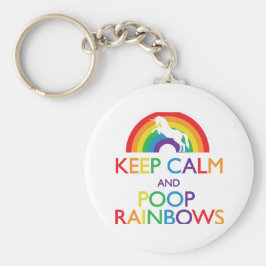 Kalk- en Poop Rainbows Unicorn Sleutelhanger