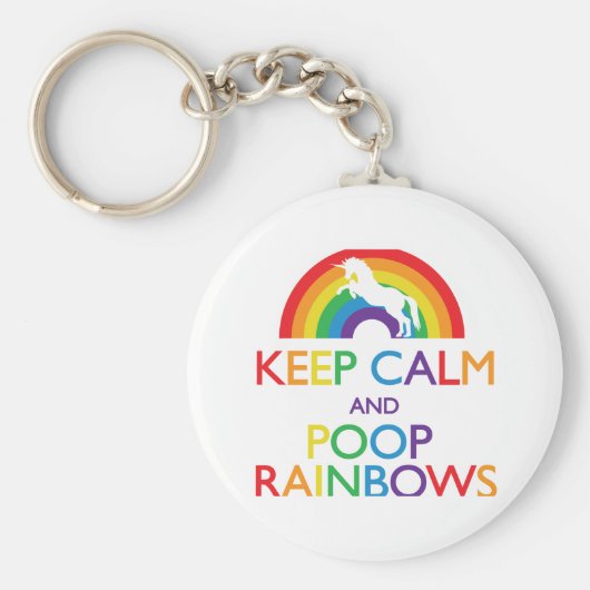 Kalk- en Poop Rainbows Unicorn Sleutelhanger (Voorkant)