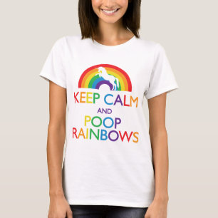 Kalk- en Poop Rainbows Unicorn T-shirt