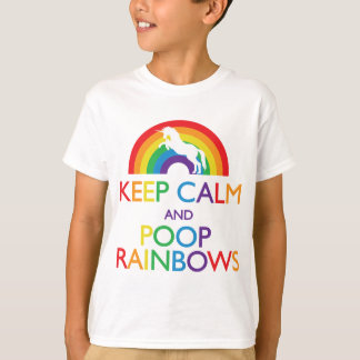 Kalk- en Poop Rainbows Unicorn T-shirt