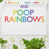 Kalk- en Poop Rainbows Unicorn Theedoek (Gevouwen)