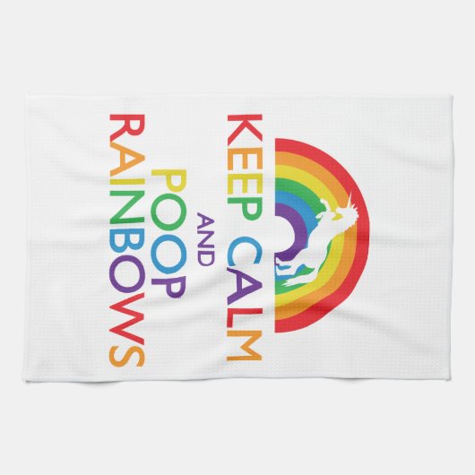 Kalk- en Poop Rainbows Unicorn Theedoek (Horizontaal)