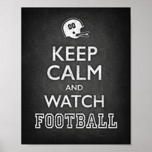 KALK- EN WATCH-FOOTBALL Teken afdrukken Poster