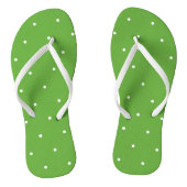 Kalk groen en wit met Stippen Teenslippers (Voetbed)