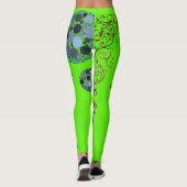 kalk groene blauwe gouden lange leggings (Achterkant)