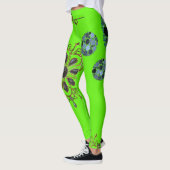 kalk groene blauwe gouden lange leggings (Links)