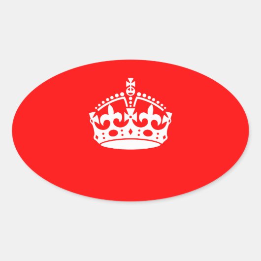 KALK OP rood decor BEHOUDEN Ovale Sticker (Voorkant)