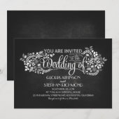 Kalkbord kalligrafie bruiloft uitnodigingen (Voorkant / Achterkant)