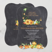 Kalkbord met herfstpompoenen voor Thanksgiving-din Kaart (Voorkant / Achterkant)