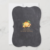 Kalkbord met herfstpompoenen voor Thanksgiving-din Kaart (Achterkant)