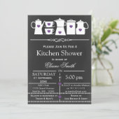 kalkbordkast voor keukengerei invite kaart (Staand voorkant)