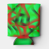 Kalkgroen en helder rood krullen, met schaduw? blikjeskoeler (Voorkant)