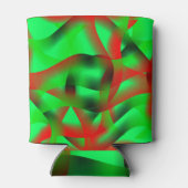 Kalkgroen en helder rood krullen, met schaduw? blikjeskoeler (Achterkant)