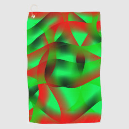 Kalkgroen en helder rood krullen, met schaduw? golfhanddoek