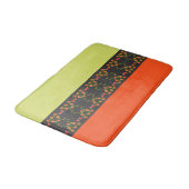 Kalkgroen en Oranje Floral Accented Badmat (Gekanteld)