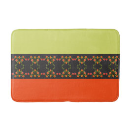 Kalkgroen en Oranje Floral Accented Badmat
