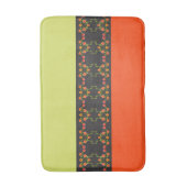 Kalkgroen en Oranje Floral Accented Badmat (Voorkant Verticaal)