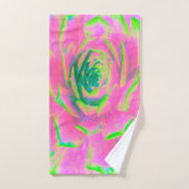 Kalkgroen en roze Succulent Sedum Rosette Bad Handdoek (Handdoek)