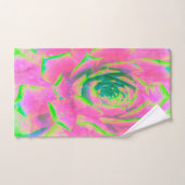 Kalkgroen en roze Succulent Sedum Rosette Handdoek (Handdoek)