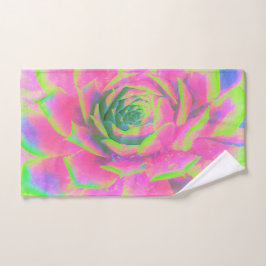 Kalkgroen en roze Succulent Sedum Rosette Handdoek