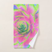 Kalkgroen en roze Succulent Sedum Rosette Handdoek (Handdoek)