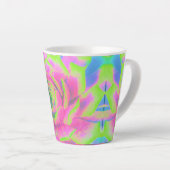 Kalkgroen en roze Succulent Sedum Rosette Latte Mok (Rechterhoek)