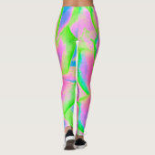 Kalkgroen en roze Succulent Sedum Rosette Leggings (Achterkant)