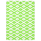 Kalkgroen en wit diamantpatroon klembord (Achterkant)