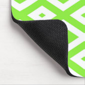 Kalkgroen en wit diamantpatroon muismat (Hoek)