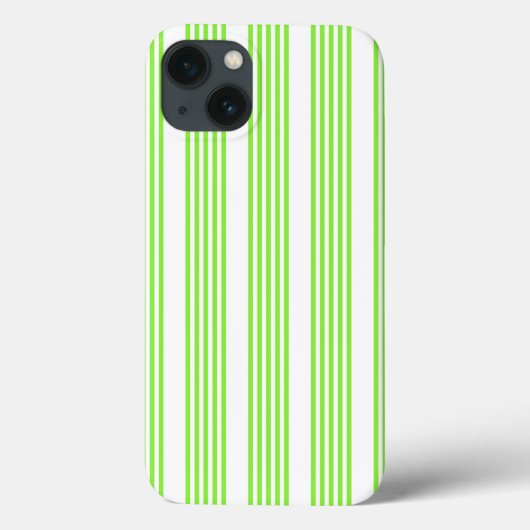 Kalkgroen en wit vijf strepen patroon Case-Mate iPhone case (Achterkant)