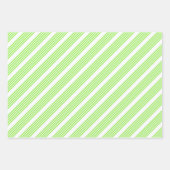 Kalkgroen en wit vijf strepen patroon inpakpapier vel (Voorkant 2)